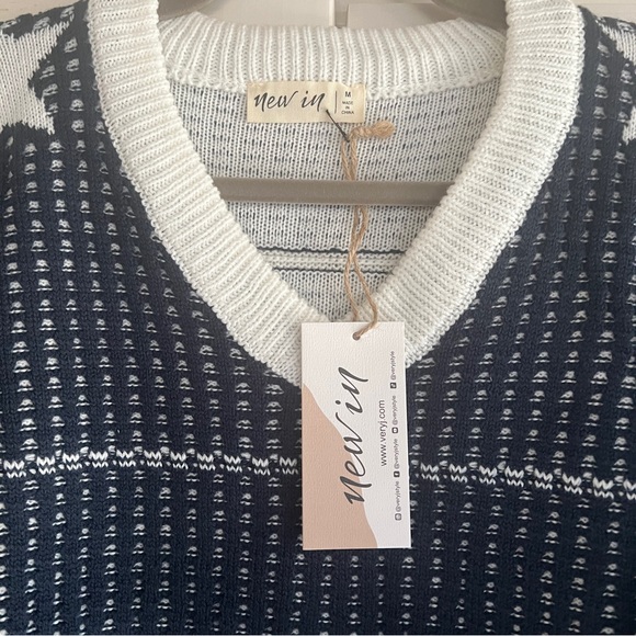 USA Hockey Sweater Oversized Knit Patriotic V-Neck NWT - Picture 7 of 9